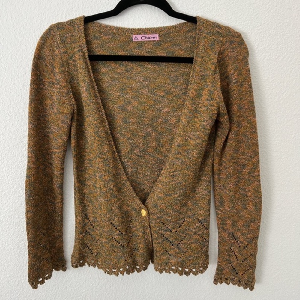 Vintage 90s Charm‎ Multi-Colored Knit Cardigan